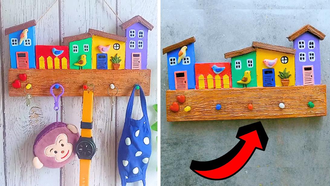 Easy DIY Cardboard Birdhouse Key Holder Tutorial