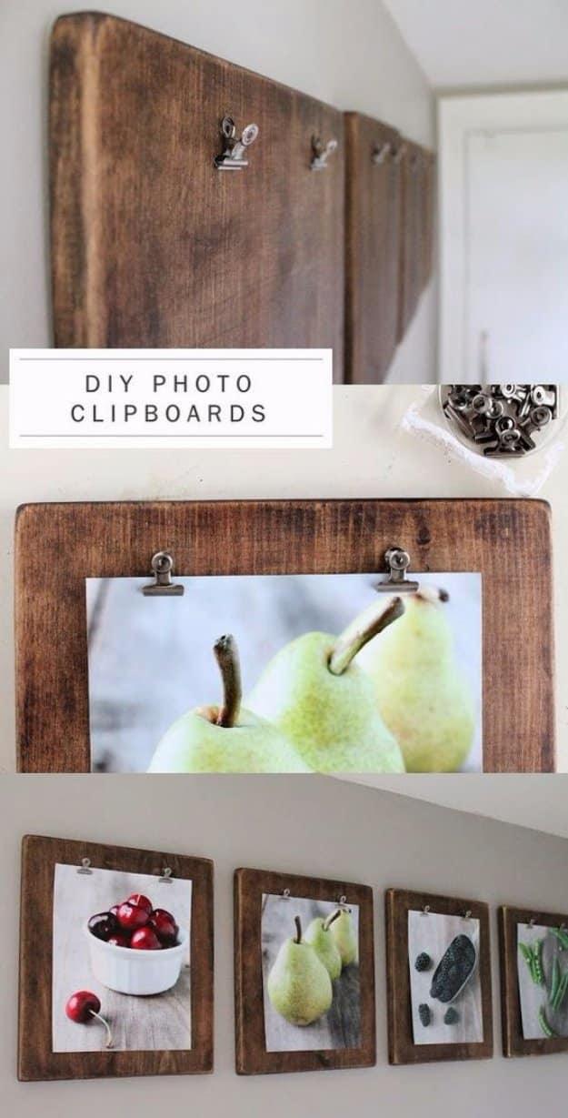 DIY photo Clipboards, a versatile idea that works in more than one room and a creative way to reuse what you already have