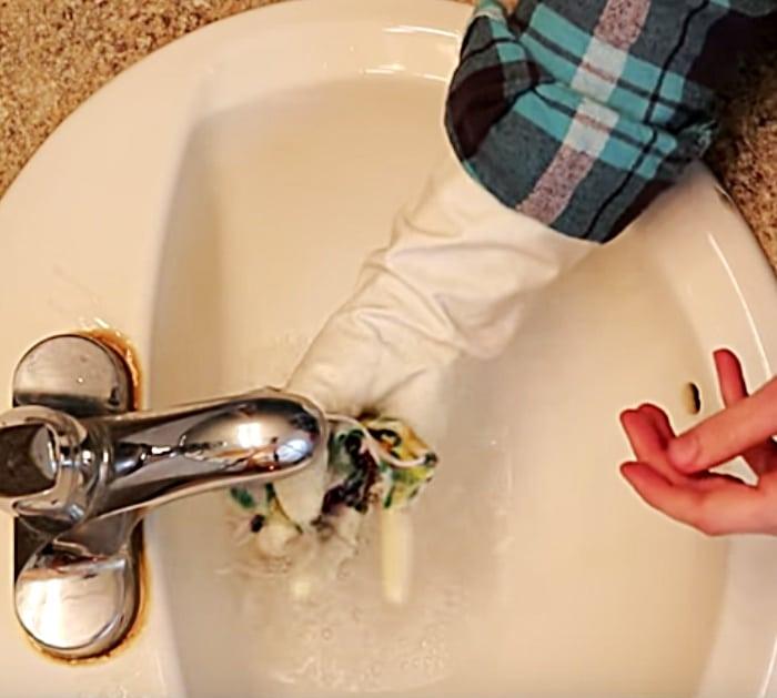Wash face mask with hot water and bleach