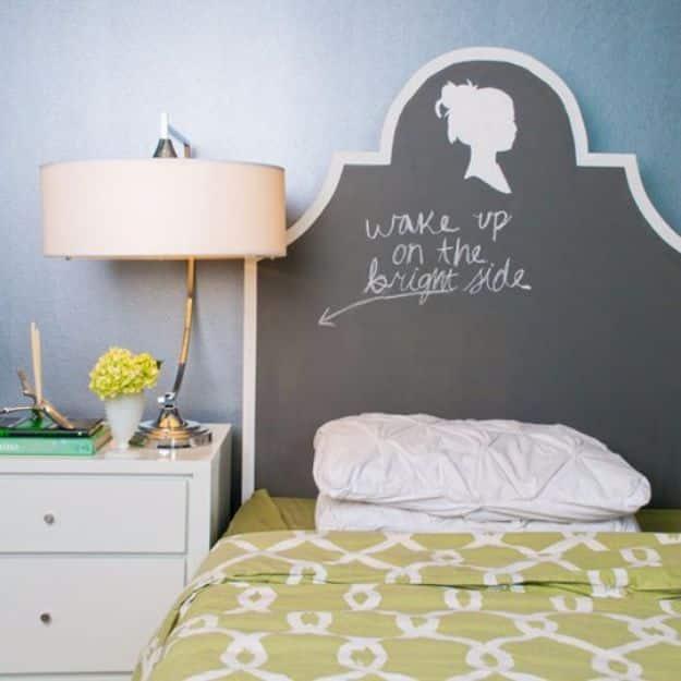 Custom Chalkboard Headboard, a chalkboard paint idea worth bookmarking for later and a popular choice on this list