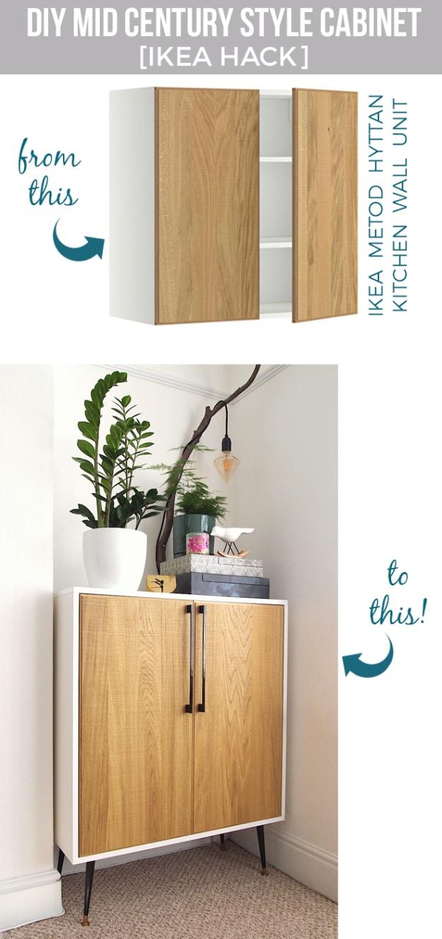 DIY Mid Century Style Cabinet, quick to put together in an afternoon and a fun update worth trying at least once