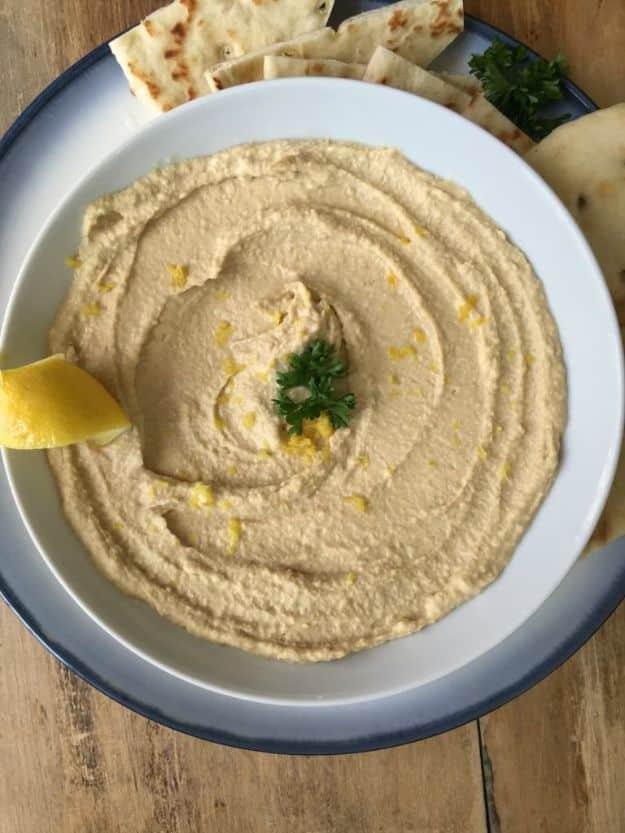 Lemon Hummus, flexible enough to please a picky group of eaters and a result that looks far fancier than it actually was
