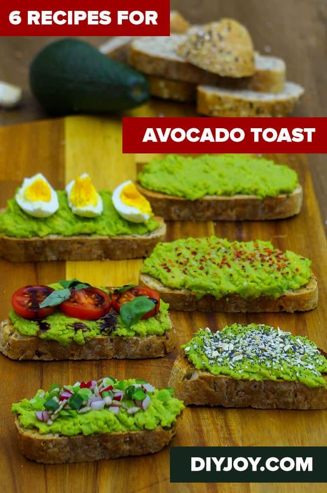 Six ways to make homemade avocado toast, with egg, tomato and everything bagel seasoning versions for a fast healthy meal