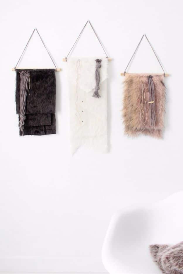 DIY Faux Fur Wall Hangings, a popular choice on this list and one of the best diy wedding gift ideas on this list