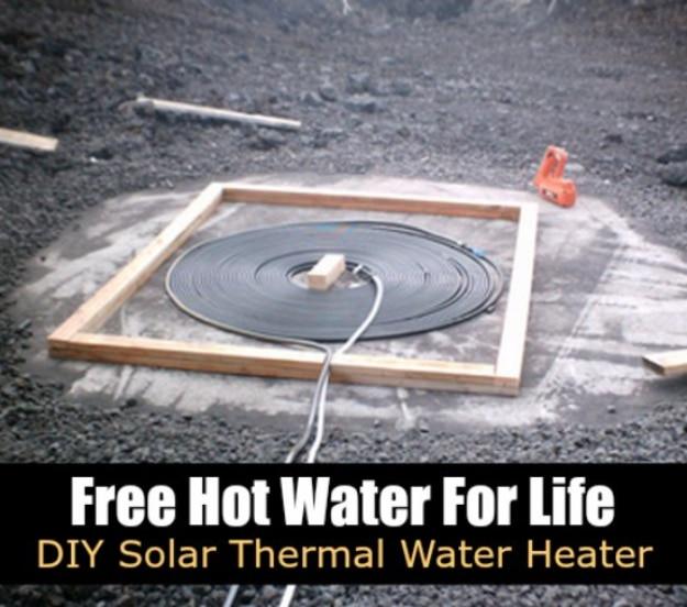 DIY Solar Thermal Water Heater, a solar power project, simple enough for a first try at renewable energy