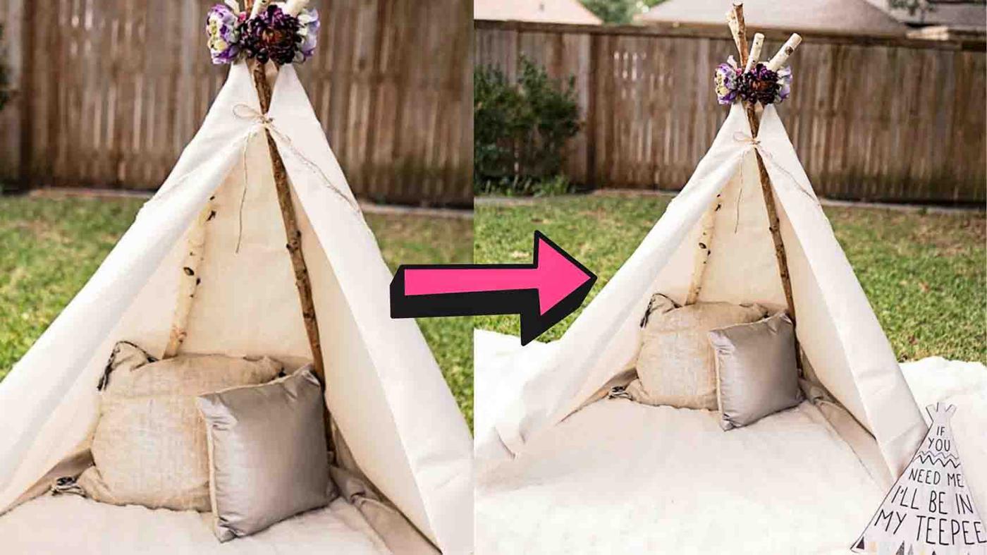 DIY No-Sew Teepee Tent Tutorial
