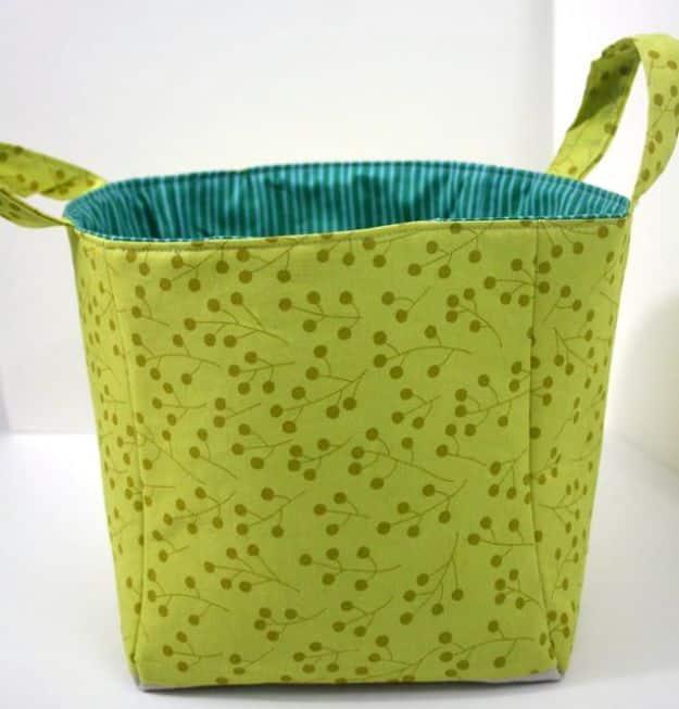 DIY Storage Baskets - Nested Fabric Buckets - Cheap and Easy Ideas for Getting Organized - Creative Home Decor on A Budget - Farmhouse, Modern and Rustic Basket Projects