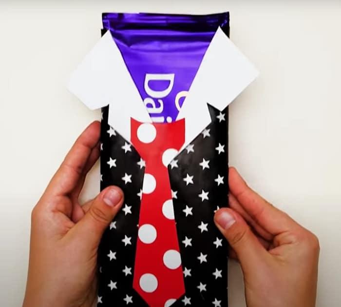 chocolate bar christmas bow tie wrap