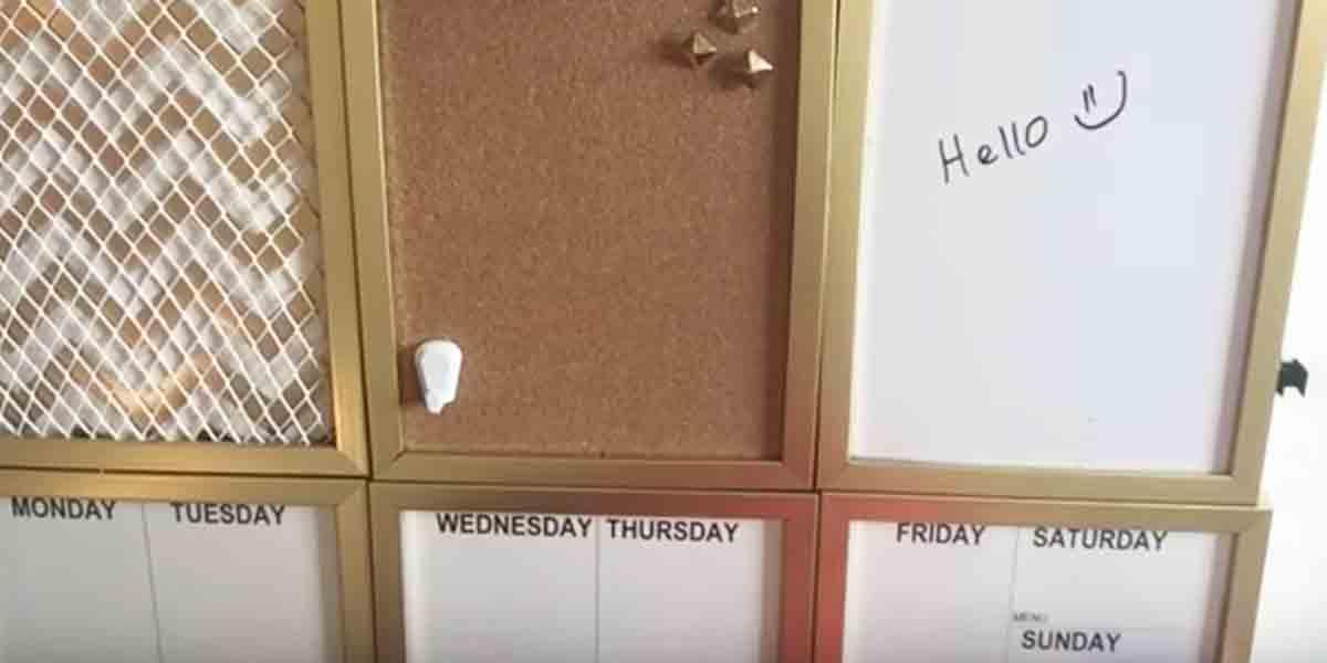 To Get Organized She Makes A Command Center With Dollar Store Picture Frames. Watch!