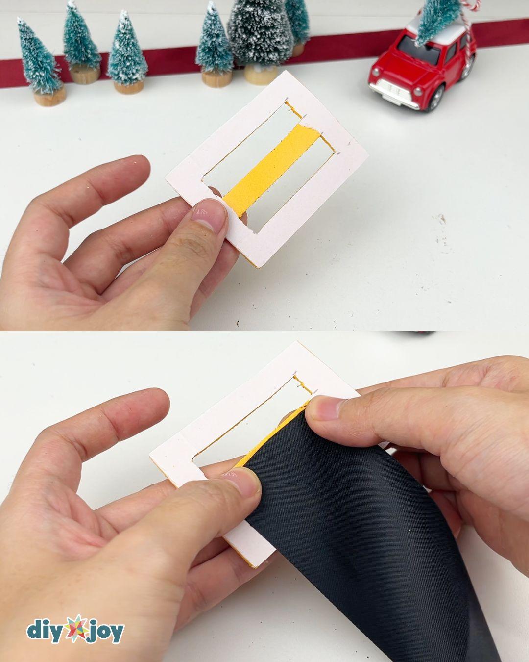 Easy Santa Chocolate Jar — making the belt