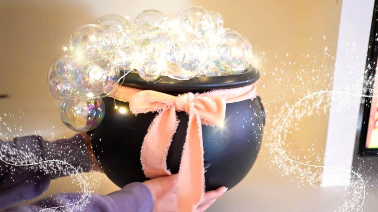 DIY Witch Cauldron Halloween Decor