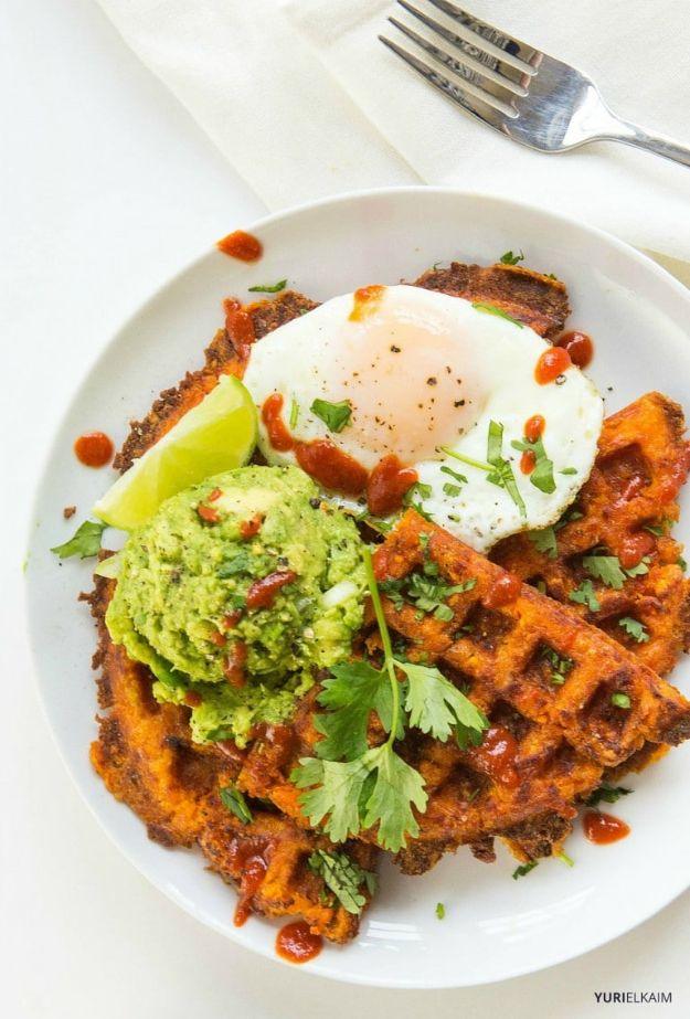 Sweet Potato Recipes - 3-Ingredient Paleo Sweet Potato Waffles - Easy Recipe Ideas for Sweet Potatoes in the Crockpot, Casserole Dishes, Baked, Mashed, Candied and Roastedd - Healt