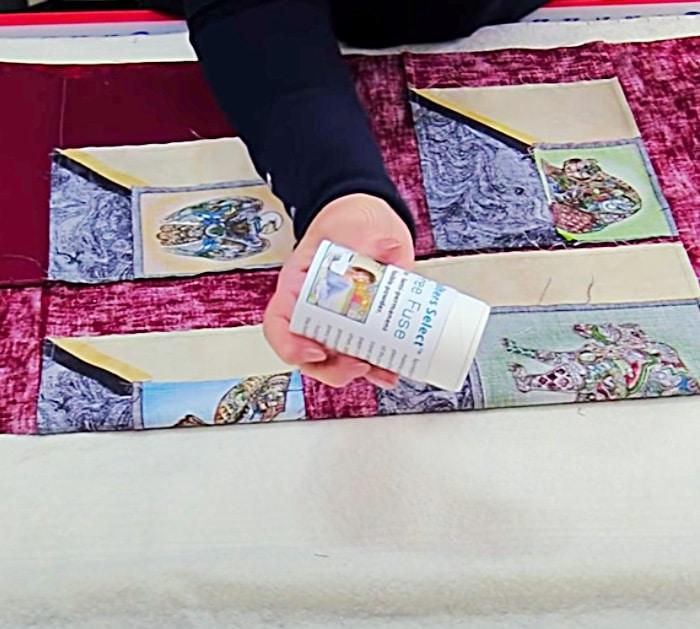 Baste a quilt with Free Fuse powdered fabric adhesive