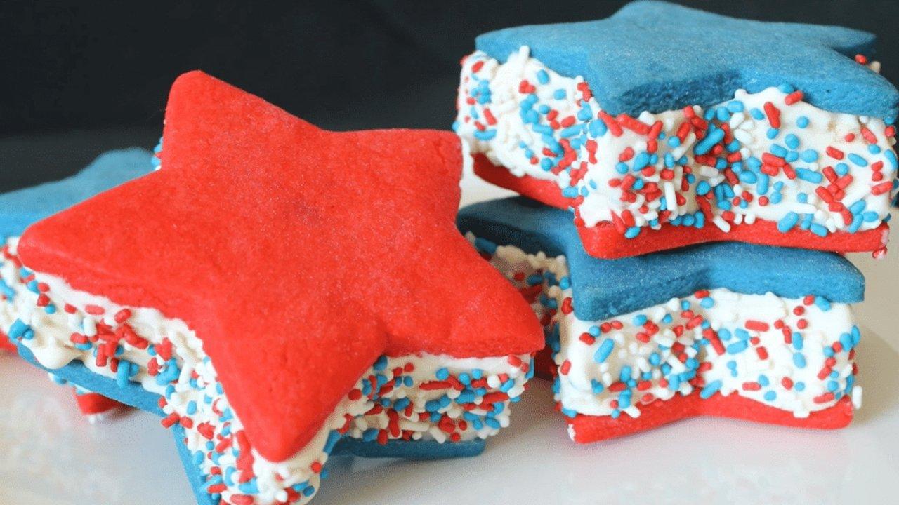 Easy Patriotic Star Ice Cream Sandwich Recipe