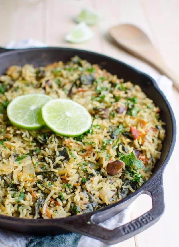 Best Rice Recipes - One Pot Spinach Rice - Easy Ideas for Quick Meals Made From a Bag of Rice - Healthy Recipes With Brown, White and Arborio Rice - Cheesy, Fried, Asian, Mexican F