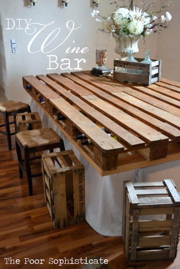 DIY Pallet Wine Bar, an inexpensive project that still looks high end when finished and a favorite from this collection