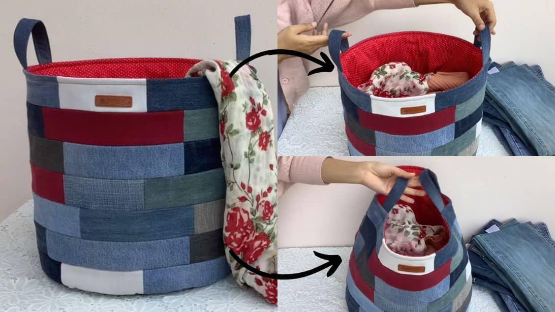 Denim Laundry Basket Tutorial