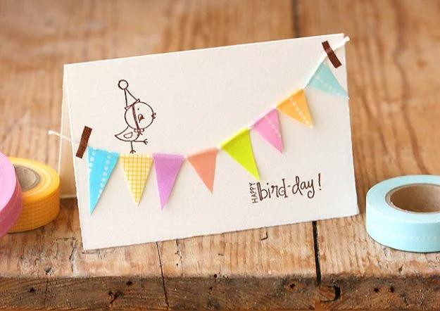 Bunting card made sweet and thoughtful for a wife, sister, mom, or best friend's next birthday for the whole family
