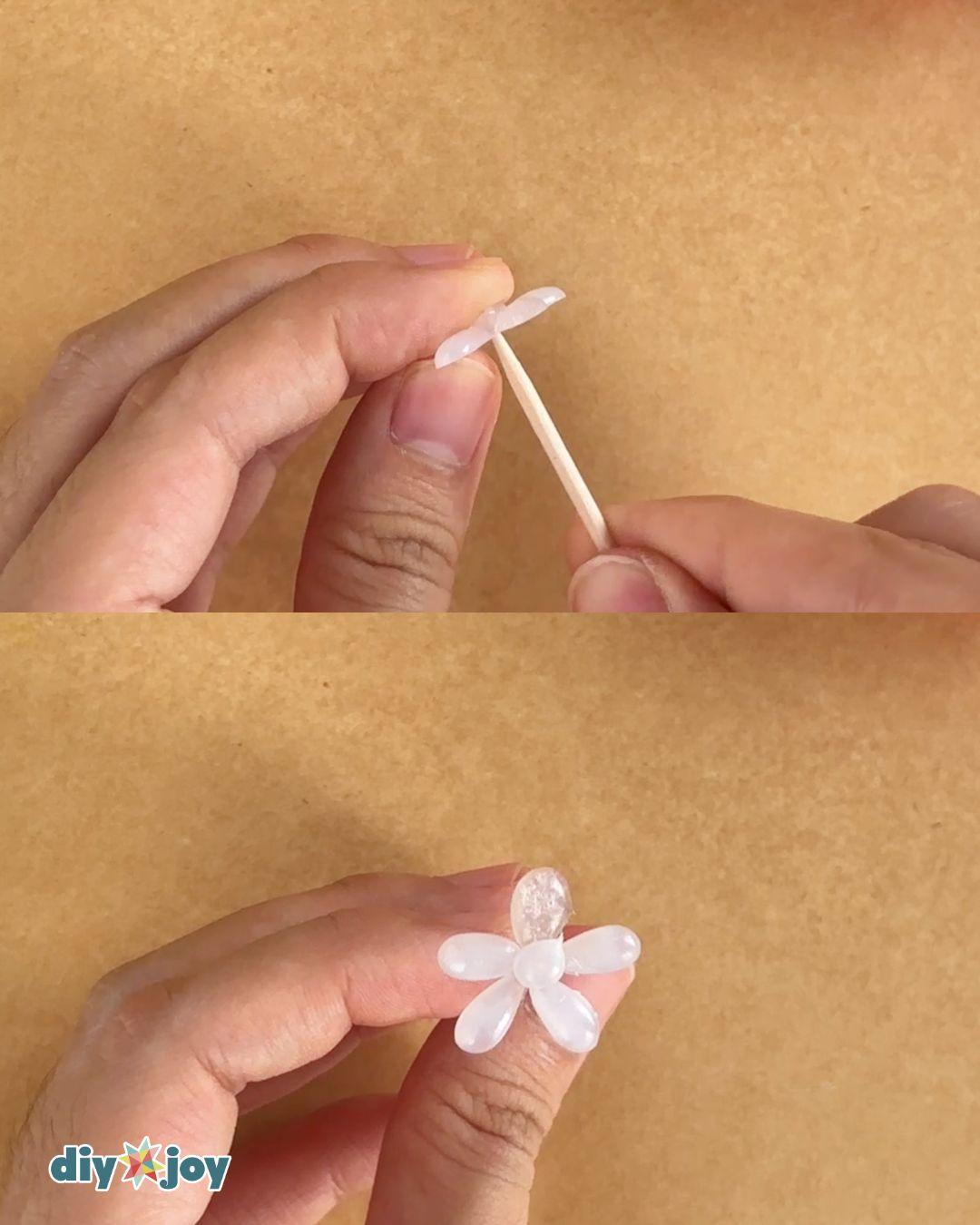 Hot Glue Flowers — adding the stem