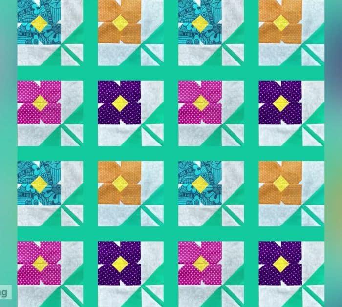 Easy Scrappy Flower Quilt Block Tutorial