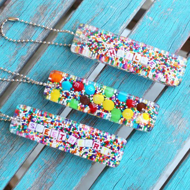 Candy Sprinkles Resin Keychain DIY, a resin craft idea, and a great fix using stuff you already have on a shelf