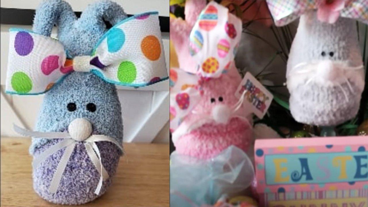 No Sew Sock Bunny DIY Gnome