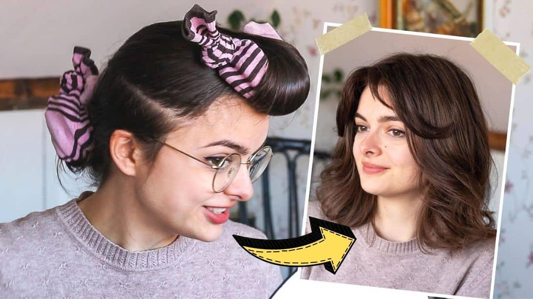 Easy Heatless DIY Overnight Blowout on Short Hair