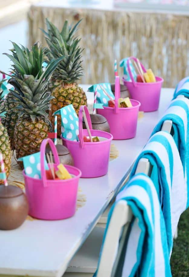 Beach Bucket Party Favor, friendly for a hot day with almost no cleanup and a hit with the whole crowd