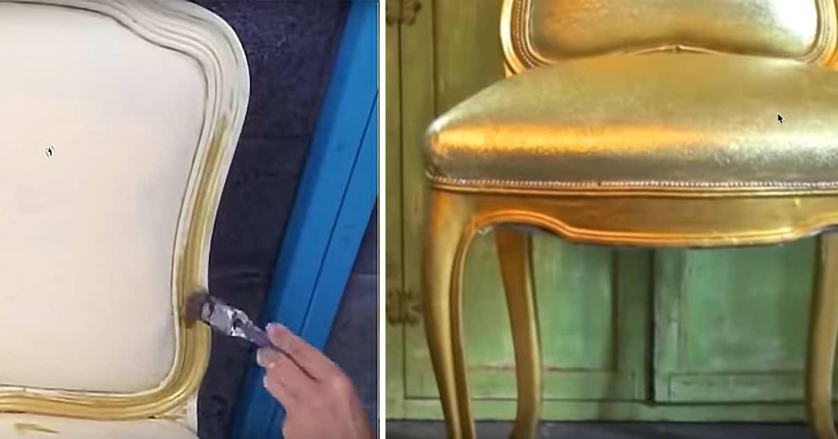 Add Glitter Paint To An Old Chair (Before and After Plus Tutorial)