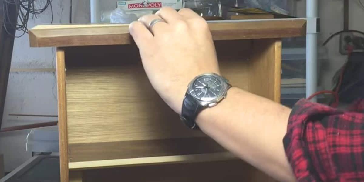 When Throwing Away An Old Desk, He Takes Out One Of The Drawers And Repurposes It Into Something Useful!