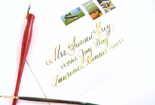Brush Lettering Tutorials - Watercolor Calligraphy Tutorial - Simple and Fun Calligraphy Tutorial Videos - How To Paint the Alphabet in Calligraphy Handwriting with Pens, Watercolo