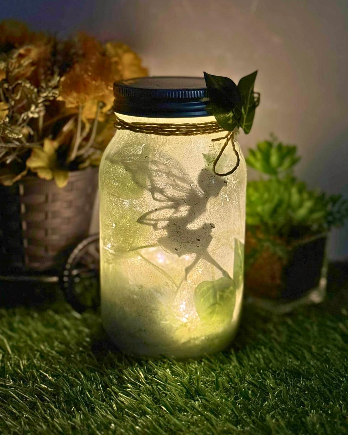 Easy Fairy Jar Lamp — diy jar with fairy lights