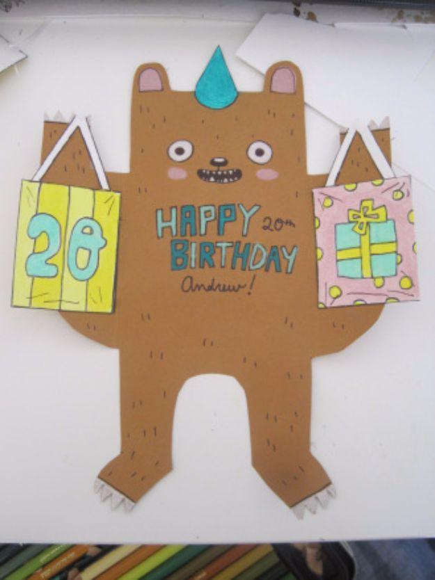 Birthday bear card made for a child, whether it is a son, daughter, niece, nephew, or friend's kid for the whole family