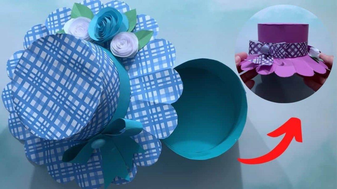 DIY Paper Hat Gift Box Tutorial