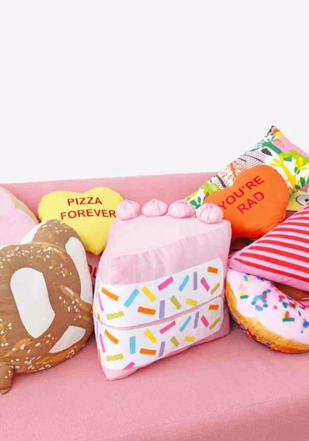 DIY No Sew Funfetti Cake Slice Pillow, a sweet handmade gift idea and better than a store bought version