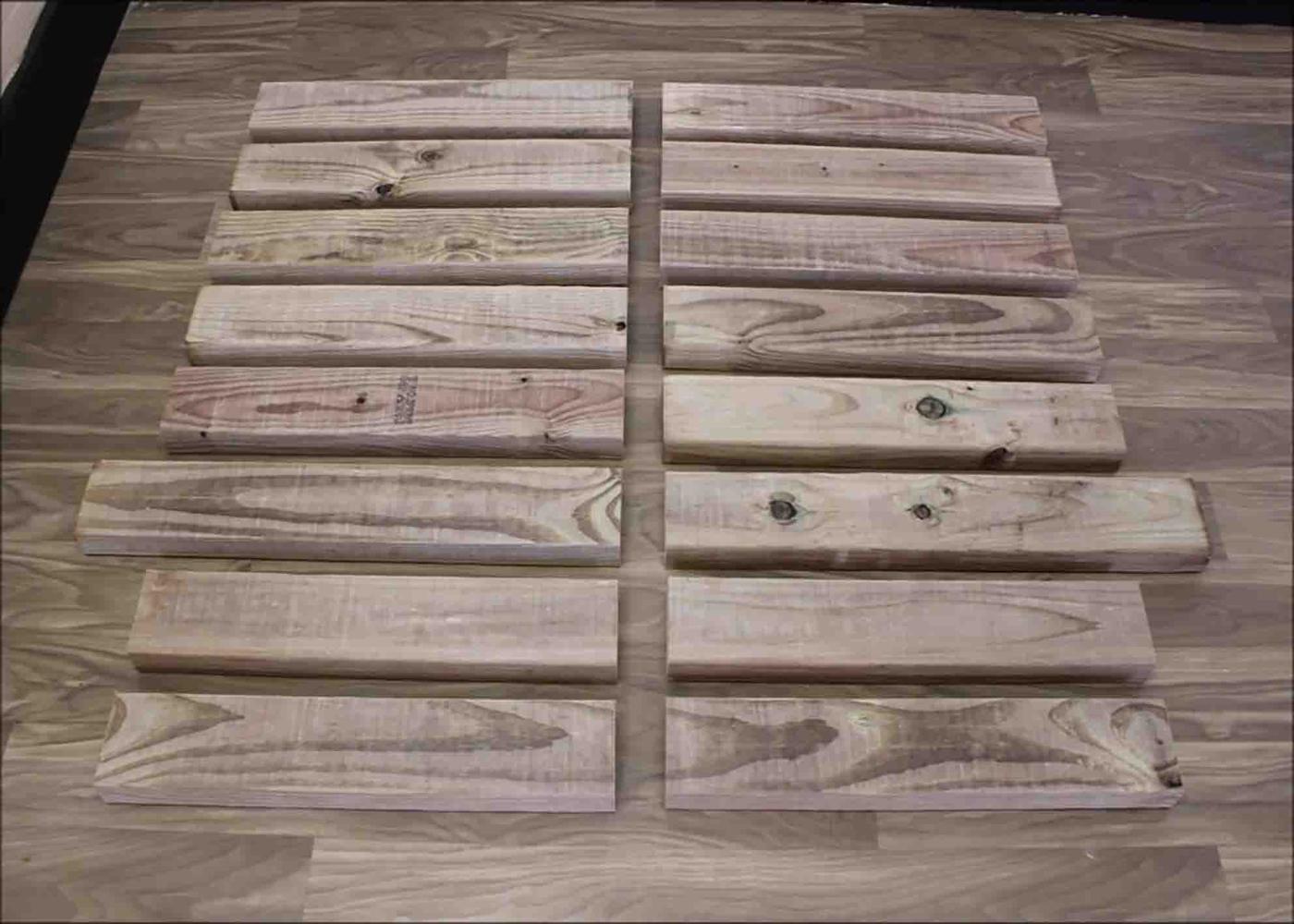 The wood pieces for the diy patio chair