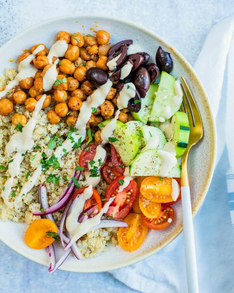 Meal prep ideas - easy grain bowl, easy make-ahead lunch bowl