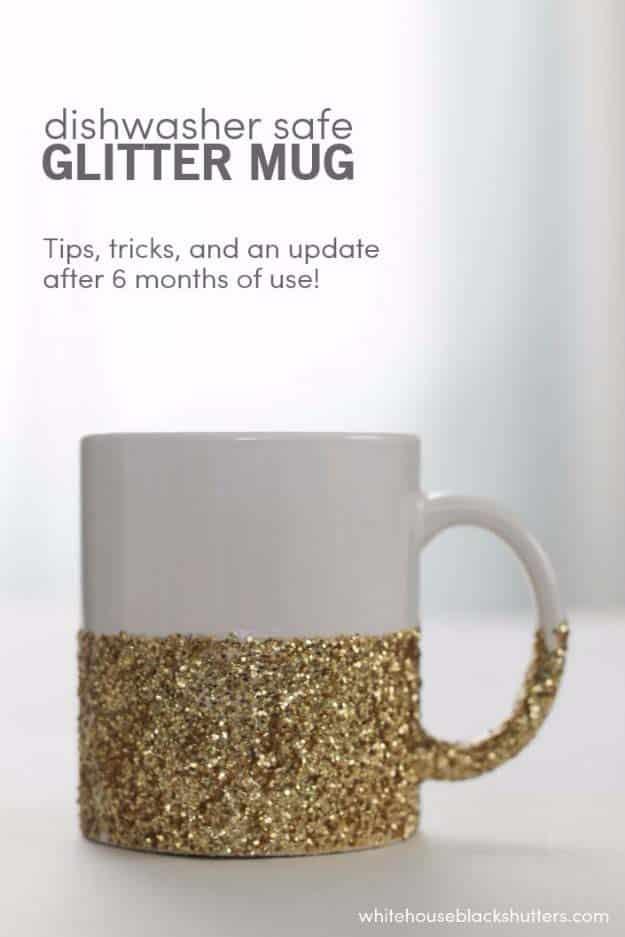 Dish Washer Safe Glitter Dipped Mug, an easy one to put together for a last minute gift and a favorite pick from this roundup