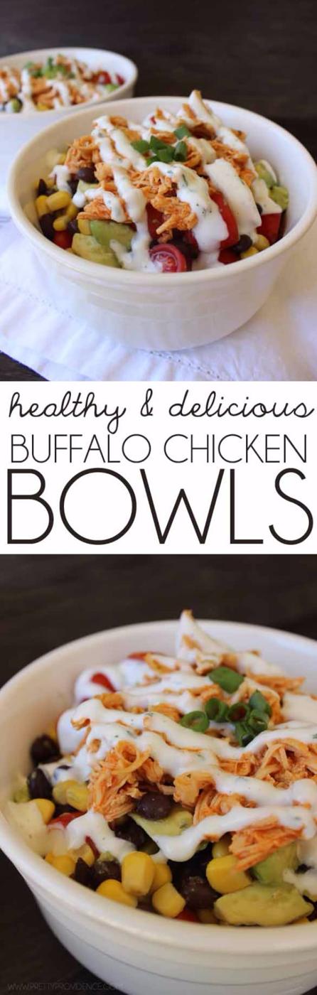 Healthy Lunch Ideas for Work - Healthy Buffalo Chicken Bowls - Quick and Easy Recipes You Can Pack for Lunches at the Office - Lowfat and Simple Ideas for Eating on the Job - Micro