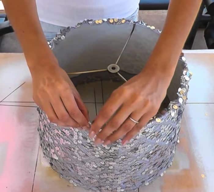 DIY Sequin Lamp Shade project