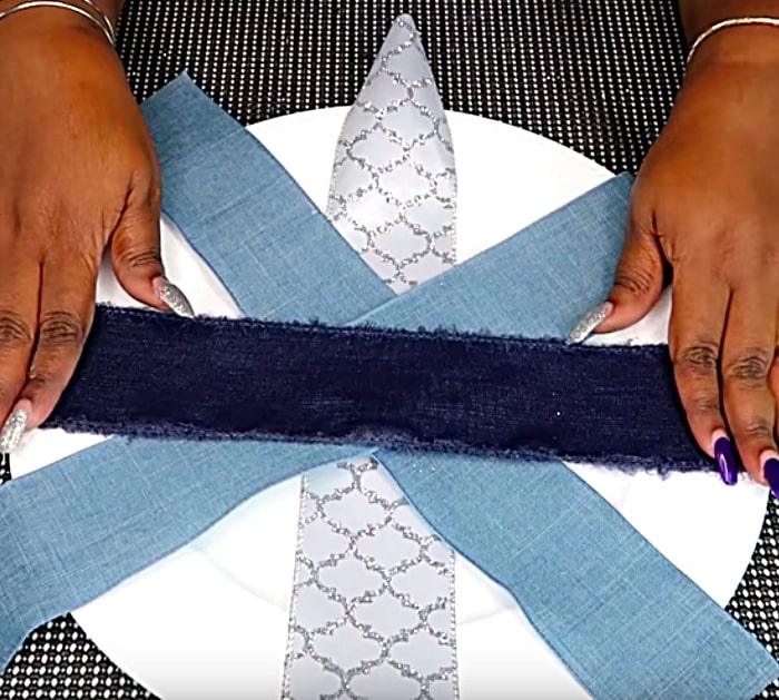 Learn to make DIY Diamond and Denim Plate Chargers