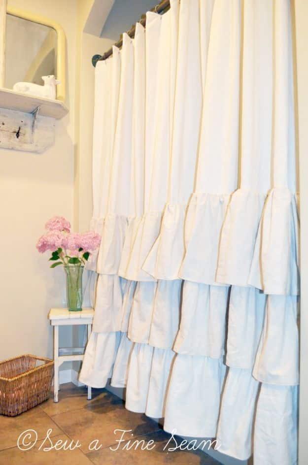 Ruffled Shower Curtain, a clever storage solution, quick enough to finish before nap time and a keepsake worth handing down