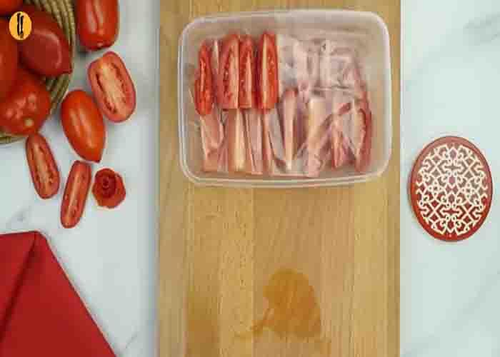 Storing the tomatoes in a tightly sealed container