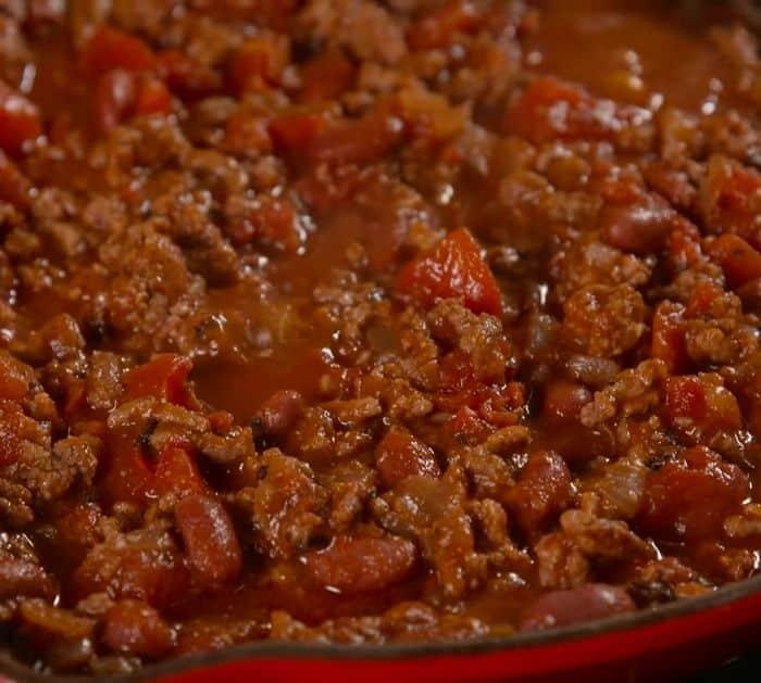 Easy Baked Chili And Biscuits Skillet Recipe