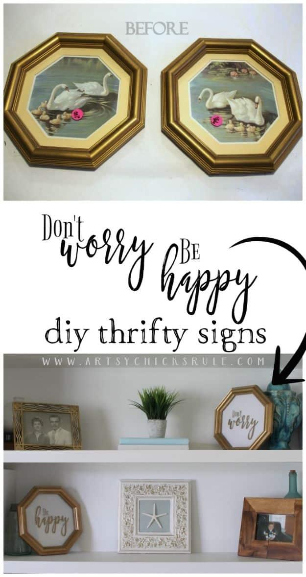Don't Worry Be Happy Signs, budget friendly with supplies on hand and proof a small touch makes a big difference