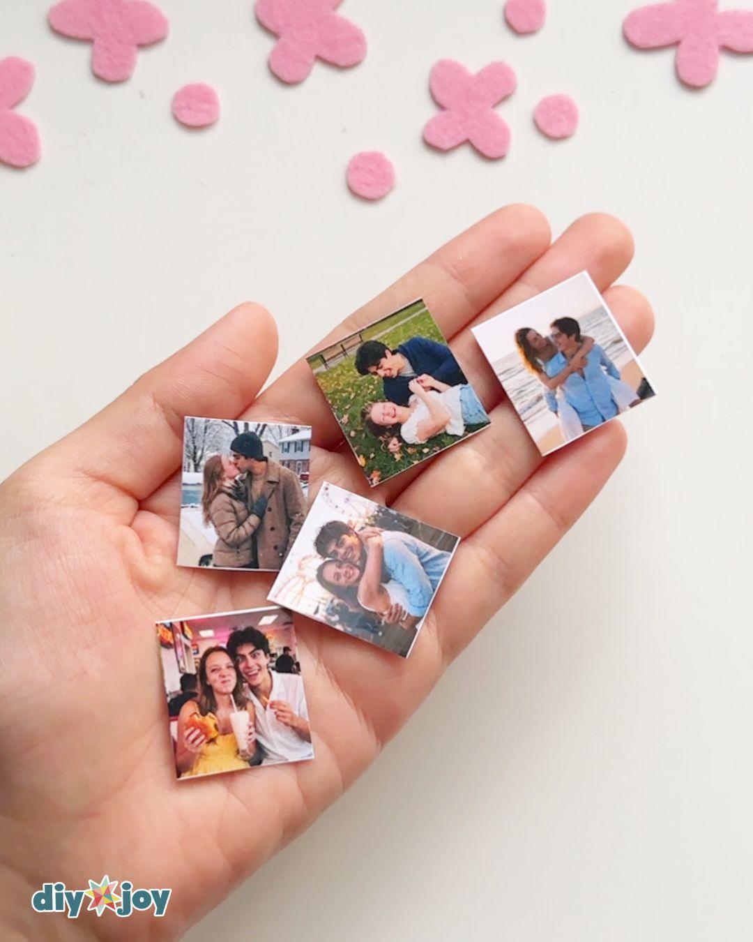 Homemade Mini Hot Glue Photo Frame Magnets — valentine's day gift ideas