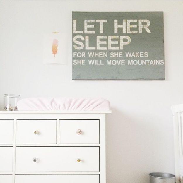 DIY Nursery Art - Let Her Sleep, a sweet handmade nursery accent, and something worth showing off once it is done