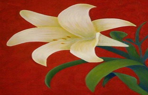 How To Paint Flowers - How To Paint A Lily Step By Step - Step by Step Tutorials for Painting Roses, Daisies, Whimsical and Abstract Floral Techniques - Easy Acrylic Flower Tutoria
