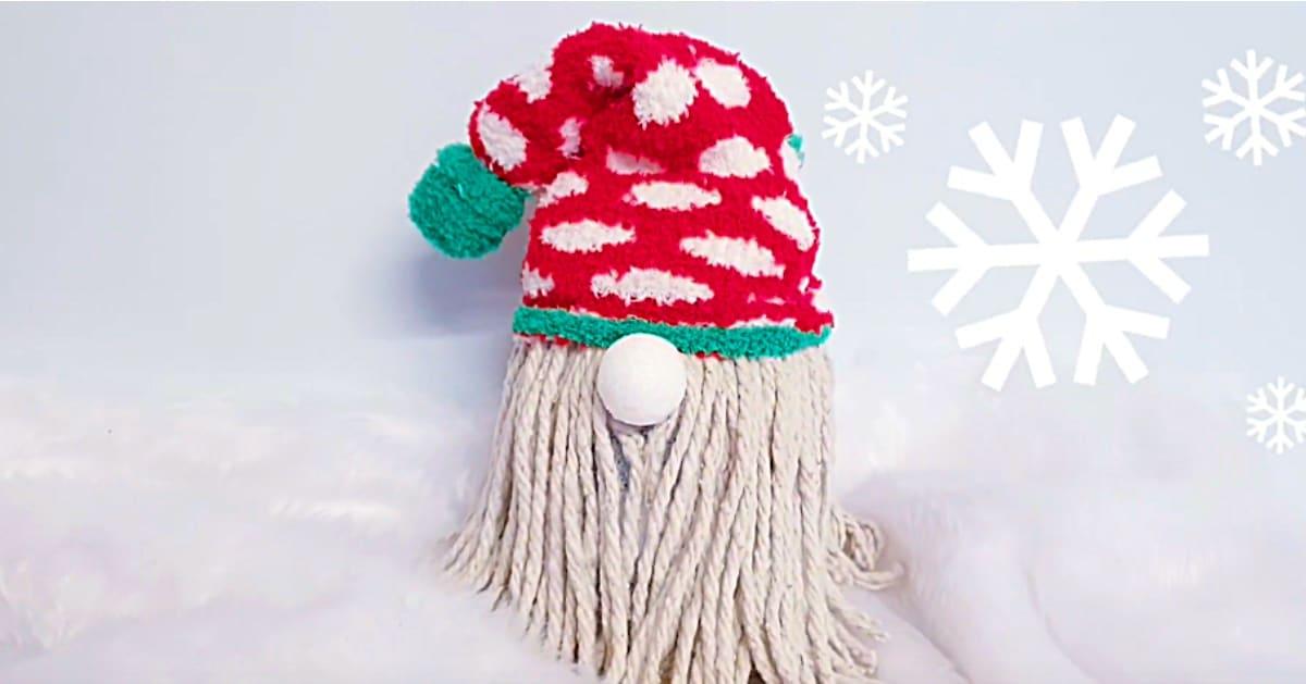 DIY Christmas Mop Sock Gnome