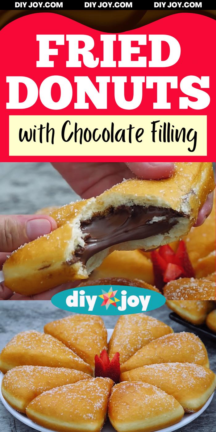 Easy Fried Donut With Chocolate Filling Recipe